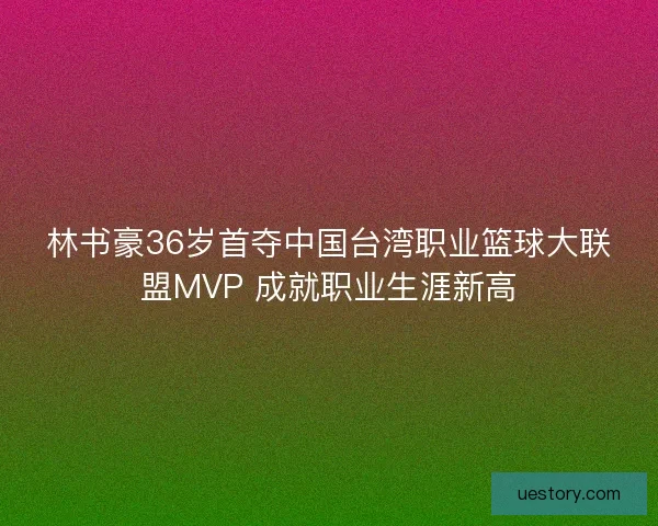 林书豪36岁首夺中国台湾职业篮球大联盟MVP 成就职业生涯新高