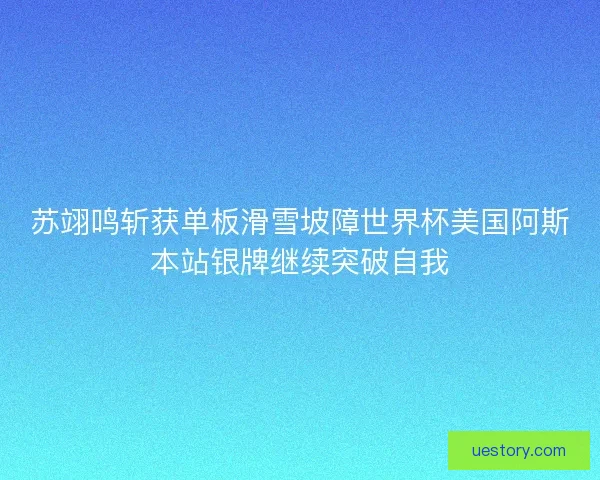 苏翊鸣斩获单板滑雪坡障世界杯美国阿斯本站银牌继续突破自我